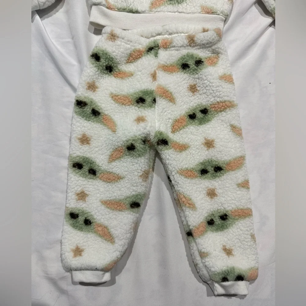 🌸406 Disney Star Wars Grogu Baby Yoda Fuzzy Sherpa Pajama Set 24M Mandalorian